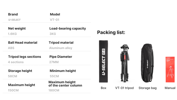 Легкий штатив U-Select VT01